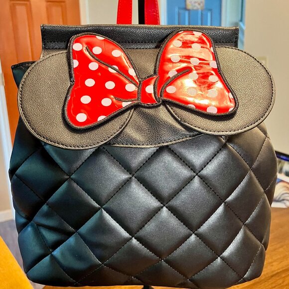 NWT Danielle NIcole Black Quilted Disney Minnie Mouse Backpack 13.5Wx12.5Hx5.5D - Picture 1 of 9